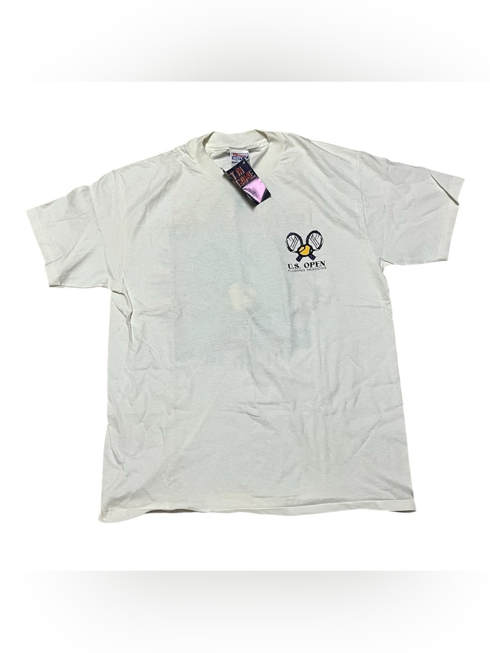 Vintage 1996 US Open Flushing Meadows Graphic Hanes Beefy Tee Dead Stock Large
